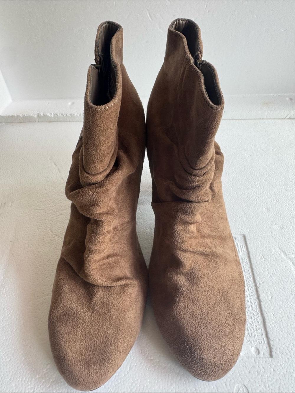 Women's Brown Suede Slouch Ankle Booties